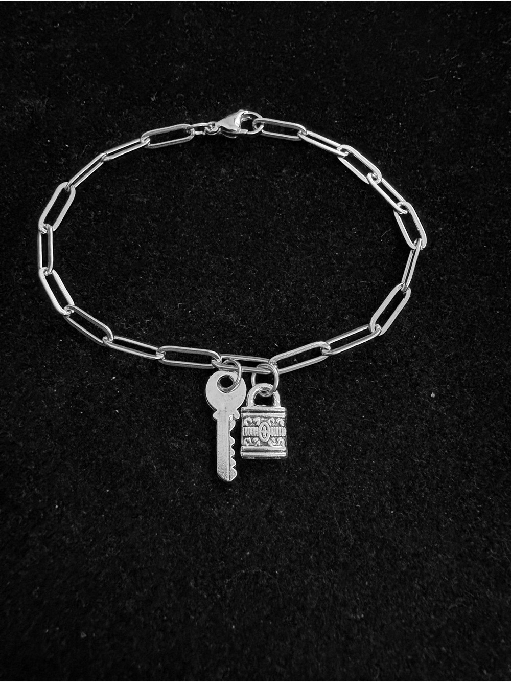 “Paper Clip” Key & Lock Chain Bracelet